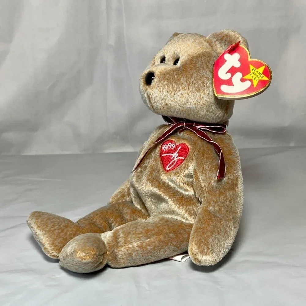 Ty Beanie‎ Baby 1999 Signature Bear Retire P.E. Pellets Tag Errors MWMT Rare Vtg